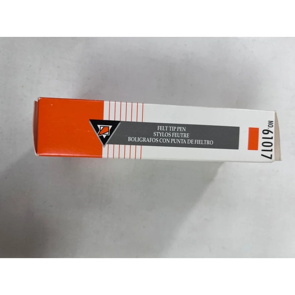 Eberhard Faber Orange Felt Tip Pens Fine‎ Point 12 Count Vintage Open Box